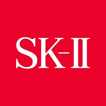 The SK-II logo in white on a red background.